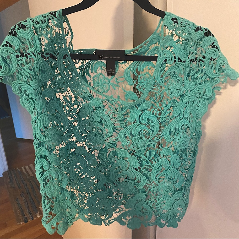 INC lace crop top